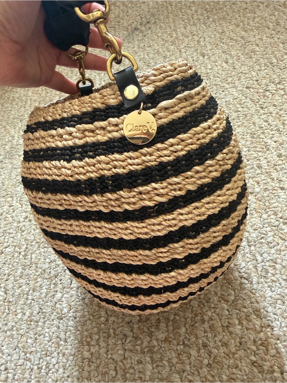 Clare V striped pot de miel basket bag - Picture 6 of 8